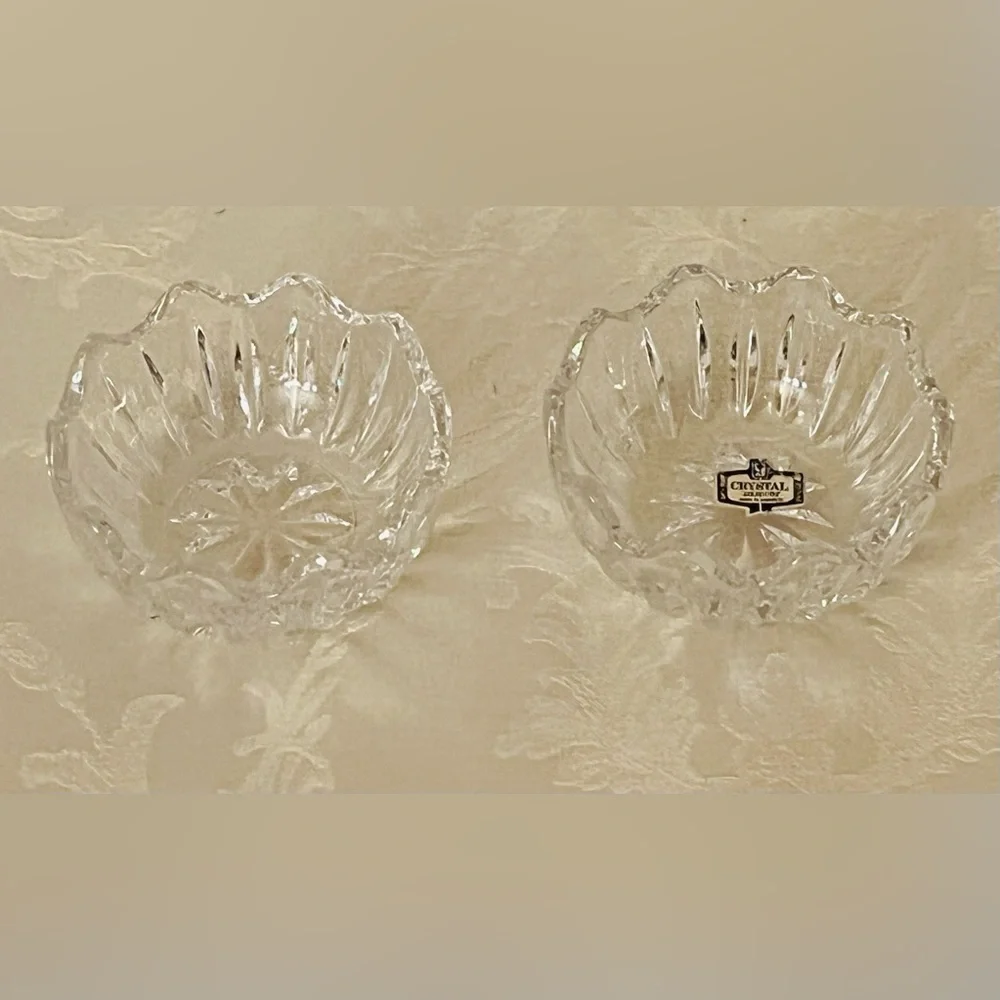 Vintage Crystal Zajecar Yugoslavia 24% Lead Crystal Bowls Set of 2